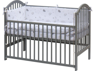 Dětská postýlka s kompletní výbavou, 120 x 60, šedá Krena Scarlett