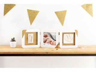 Gold Dipped Frame Double White