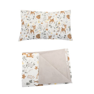 Povlečení 120x90 cm (peřinka + polštářek) Lesní zvířátka/béžová Bomimi 