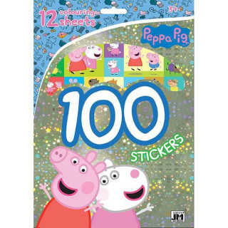 100 samolepek s omalovánkovými listy Prasátko Peppa