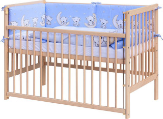 Dětská postýlka s kompletní výbavou Toro Scarlett 120 x 60 cm - modrá