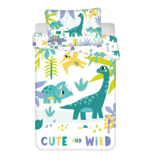 Povlečení do postýlky Dino "Cute and wild" 100 x 135, 40 x 60 cm Jerry Fabrics