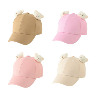 Letní kšiltovka bavlněná jednobarevná s medvídkem 48 -50 cm Besnazzy