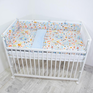 5 dílná sada do postýlky Minky World 100 x 135 cm Esito - modrá