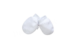 Rukavičky pro novorozence úplet Bílá kolečka Baby Service Vel. 1