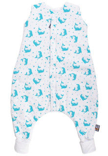 Letní bio spací pytel s nohavicemi delfínci aqua Kaarsgaren