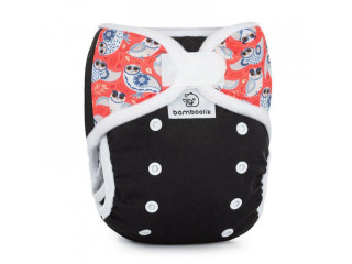 Svrchní kalhotky Duo (Suchý zip) Inverzní Bamboolik SOVIČKY+ČERNÁ