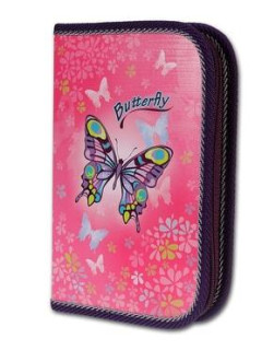 Školní penál 1-klopa BUTTERFLY prázdný Emipo 
