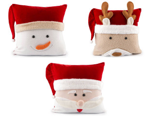Vánoční plyšový povlak na polštář 43x43 cm 