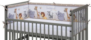 Mantinel do postýlky 4 dílný ZOO 180 x 30 cm béžový Scarlett 