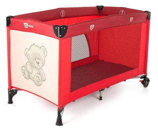 Cestovní postýlka Nyja Medvídek červená