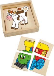 Minipuzzle Mašinka v dř. krabičce
