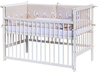 Dětská postýlka Toro bolí s kompletní béžovou výbavou 120 x 60 cm Scarlett