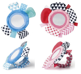 Šustící plyšová hračka na ruku se zrcátkem Zig Zag Canpol