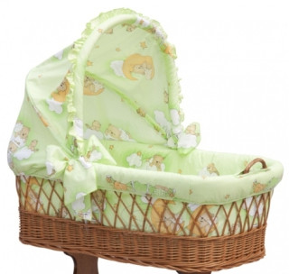 4 - dílná souprava do proutěného koše s boudou medvídek na mráčku zelený