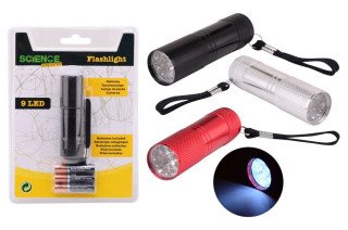 Baterka LED kovová se šňůrkou