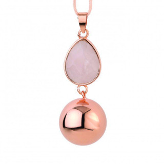 Těhotenská rolnička Fantasy Rose gold faceted pink drop