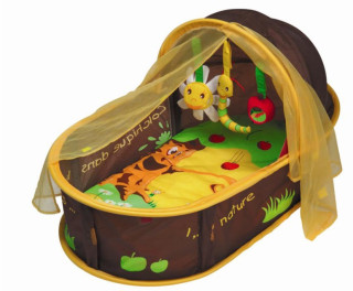 Cestovní postýlka pro miminko Nomad hnědá Ludi