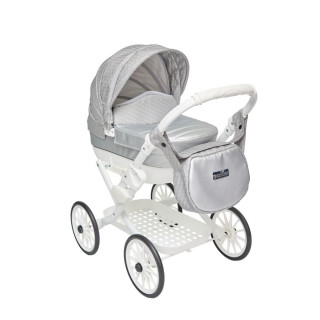 Dětský kočárek pro panenky Kids Elegance stříbrný Jasmine