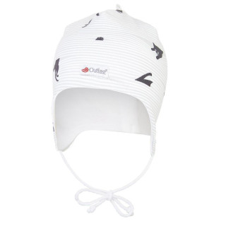 Čepice podšitá zavazovací BIO Outlast® - bílá-černá kočka/bílá