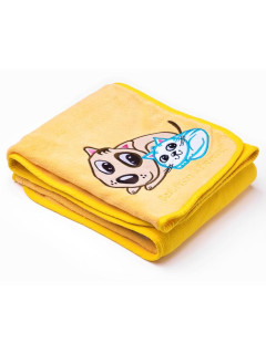 Dětská deka Sensillo Pejsek a Kočička 75x100 cm yellow