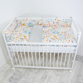 5 dílná sada do postýlky Minky World 100 x 135 cm Esito - stříbrná