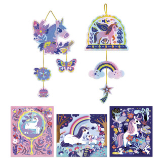 Kreativní sada Mini Jednorožci Vyškrabování a Lapač slunce Atelier Janod 