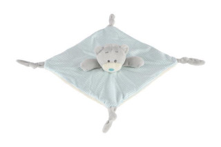 Plyšový medvěd usínáček chrastítko 25 x 25 cm modrý 0+