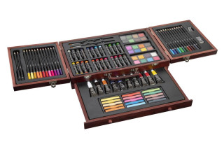 Umělecký kufřík dřevěný naplněný