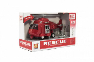 Vrtulník záchranářský plast 21cm na setrvačník  se světlem a zvukem