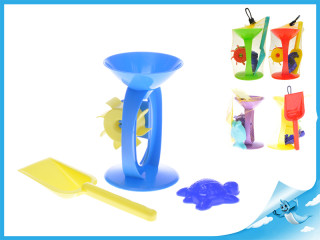 Sada na písek 3ks-mlýnek, lopatka, formička síťce