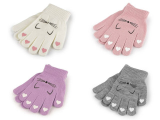 Dětské pletené rukavice kočka