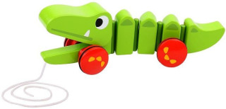 Dřevěný tahací krokodýl