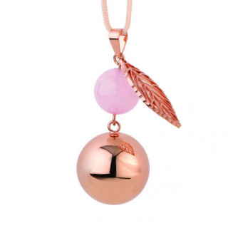 Těhotenská rolnička Fantasy Rose gold pearl leaf