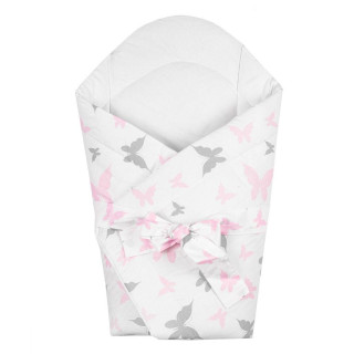 Zavinovačka s kokosovou výztuží a mašlí New Baby bílá motýli 75x75 cm.