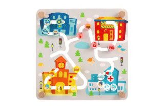Vkládačka/edukační labyrint Město/Recyklace 2v1 dřevěný
