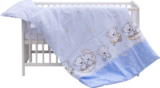 Dětská postýlka s kompletní výbavou Scarlett Toro 120 x 60 cm modrá