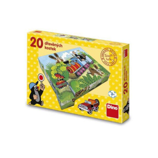 Kostky kubus Krtek a dopravní prostředky dřevo 20 ks 