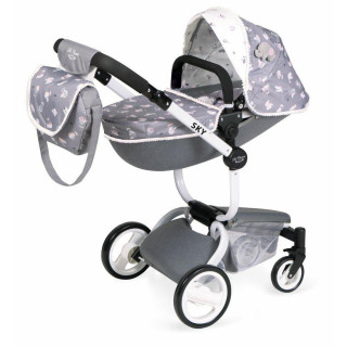 Moderní sportovní kočárek pro panenky 3 v 1 s taškou DeCuevas - SKY