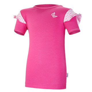 Tričko tenké KR kanýr Outlast® - tm.růžová/růžová-puntík lesk