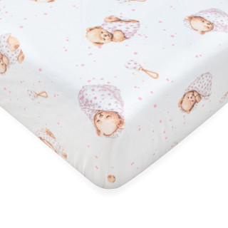 Bavlněné prostěradlo do postýlky Sweet teddy bear 120 x 60 cm pink New Baby