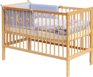 Dětská postýlka s kompletní výbavou 120 x 60 cm - Toro - šedá Scarlett