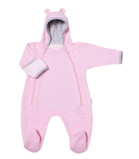 Jarní/podzimní kombinéza svetrovina s kapucí MKCool Růžová