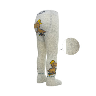 Punčocháče s protiskluzem 3x ABS vel. 80/86 sv. šedé dino Be Snazzy