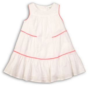 Šaty dívčí bavlněné, Minoti, Hut 1, bílá, vel. 104/110