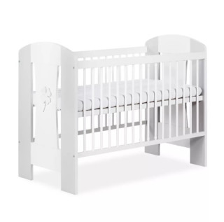 Postýlka dětská NATI - Čtyřlístek 120x60 cm bílo-šedá