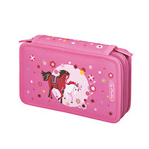 Plný penál Sporti-2 patra Koně růžový