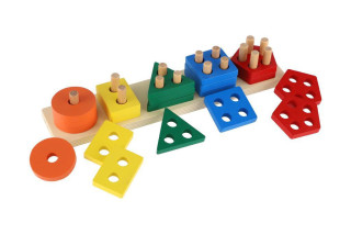 Skládačka věž dřevo 29,5 cm