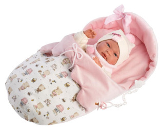 New Born holčička 73884 Llorens - realistická panenka miminko - 40 cm