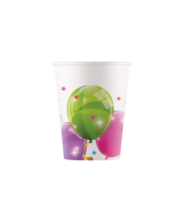 EKO papírové kelímky - Balónky 200 ml/8 ks